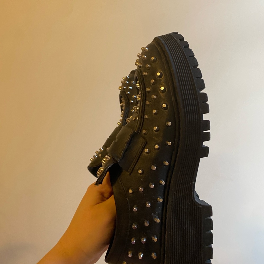 Steve Madden Studded Black Platform Loafer